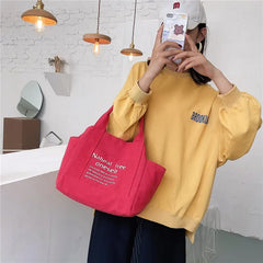 Women Canvas Tote Bag Print Large Shoulder Bag Retro Shopping Beach Bag