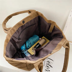 Women Canvas Tote Bag Print Large Shoulder Bag Retro Shopping Beach Bag