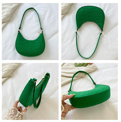 Green Chain Shoulder Pouch Ladies Leather Tote bag