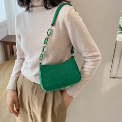 Women Mini Underarm Chain Shoulder Bag Ladies Felt Tote Bag