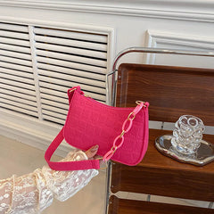 Women Mini Underarm Chain Shoulder Bag Ladies Felt Tote Bag