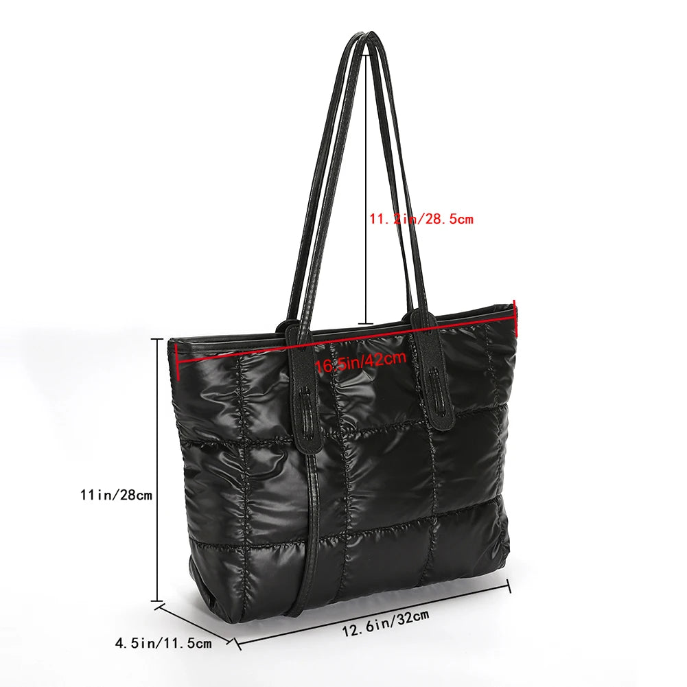 Winter Shoulder Bag Casual Ladies Large Capacity Zipper Handbags Tote