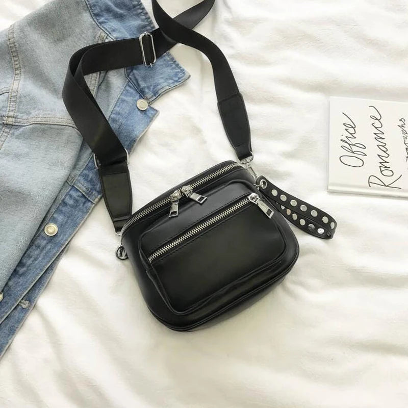 Retro Rivets PU Leather Crossbody Shoulder Bag Ladies Messenger Bags