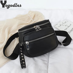 Women Handbags Retro Rivets Pu Leather Crossbody Shoulder Bag Ladies Messenger B
