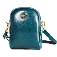 Oil Wax Leather Shoulder Bag Crossbody Clutch