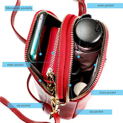 Oil Wax Leather Shoulder Bag Crossbody Clutch