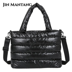 Padded Down Shoulder Bags for Women Large Capacity Tote Crossbody Bag