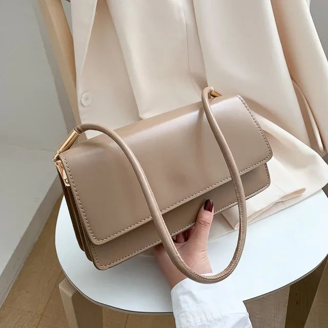 Women Soft PU Leather Handbag Vintage Armpit Shoulder Bag Casual Tote