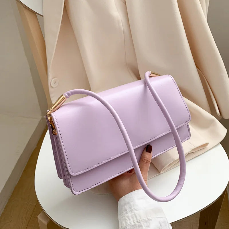 Women Soft PU Leather Handbag Vintage Armpit Shoulder Bag Casual Tote