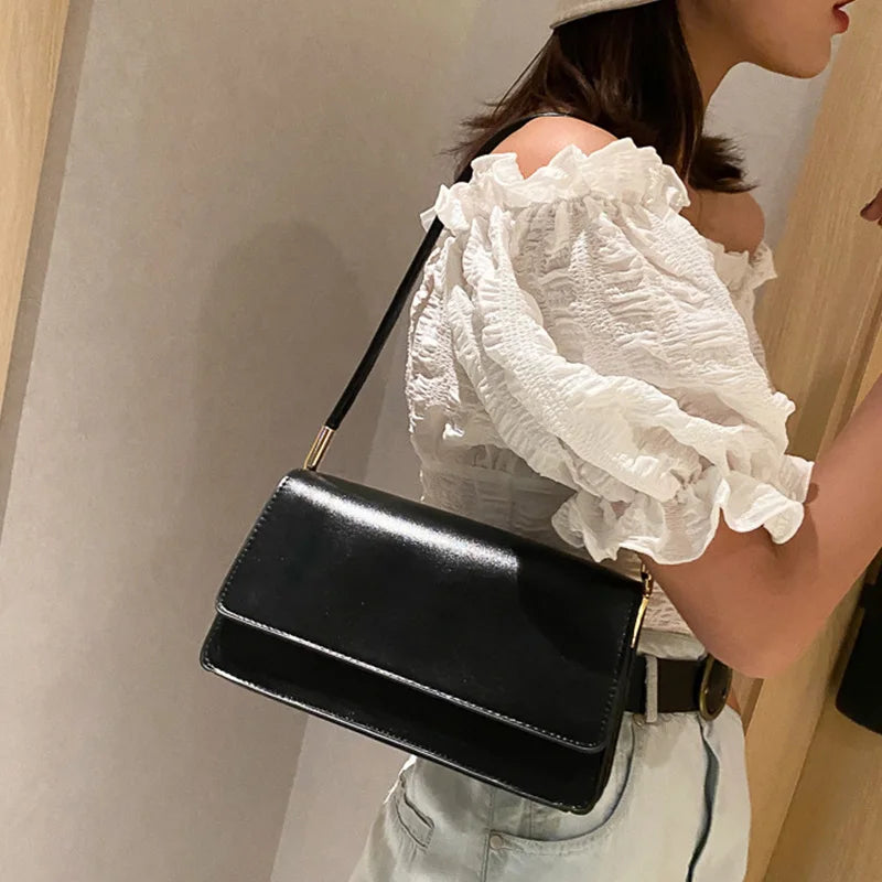 Women Soft PU Leather Handbag Vintage Armpit Shoulder Bag Casual Tote