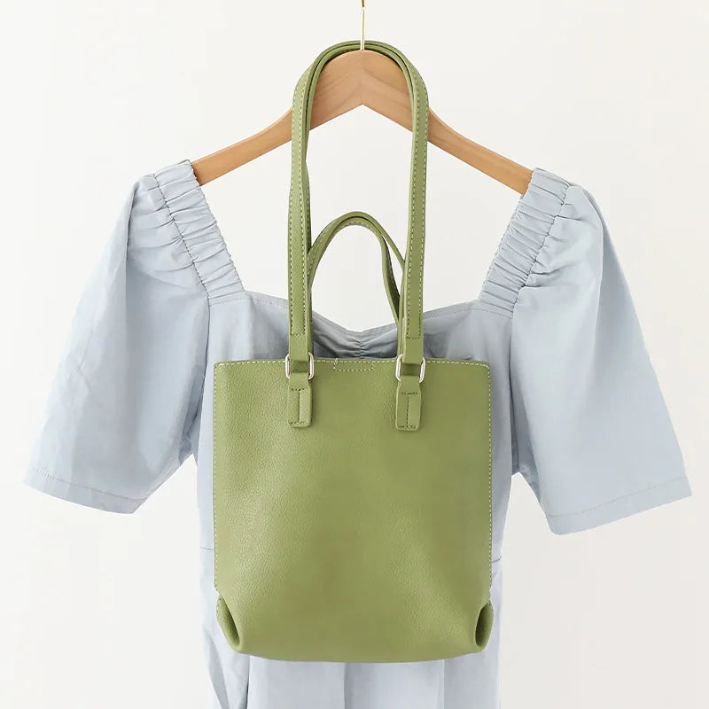 Women PU Leather Bucket Shoulder Bag Composite Bags Soft Purse