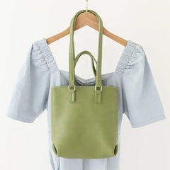 Women PU Leather Bucket Shoulder Bag Composite Bags Soft Purse