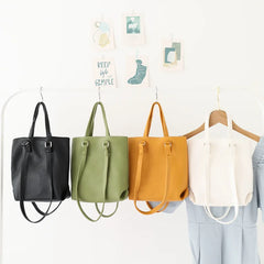 Women PU Leather Bucket Shoulder Bag Composite Bags Soft Purse