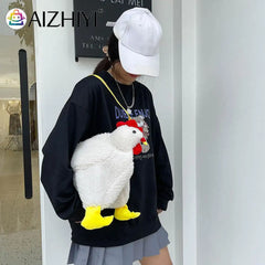 Hen Plush Shoulder Crossbody Messenger Bag Ladies Small Purse Handbags