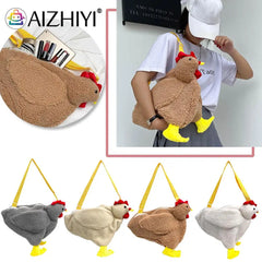 Hen Plush Shoulder Crossbody Messenger Bag Ladies Small Purse Handbags