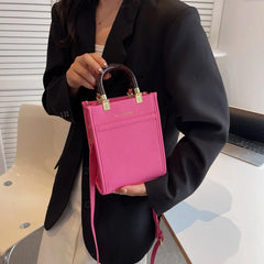 Women High Handbag Lady PU Leather Brown Small Totes Female Shoulder Bags