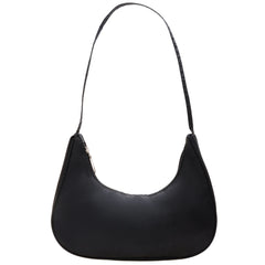 Women Hobo Shoulder Bag Solid Crescent Underarm Bag Nylon Crossbody Handbags