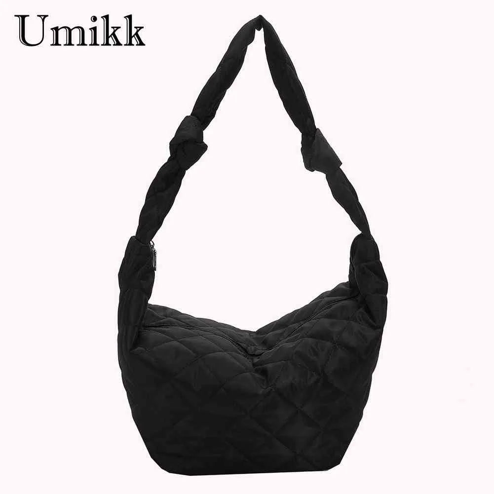 Women Solid Cotton Padded Hobos Handbags Casual Shoulder Totes Bags