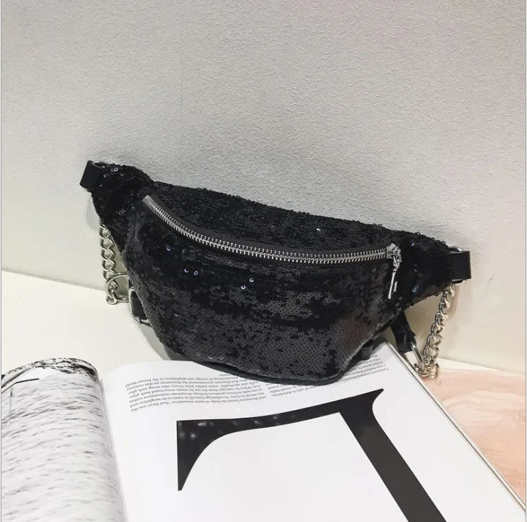 Mermaid Sequins Glitter Waist Bag Chest Pack Hip Purse in 4 Colors