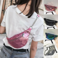 Mermaid Sequins Glitter Waist Bag Chest Pack Hip Purse in 4 Colors