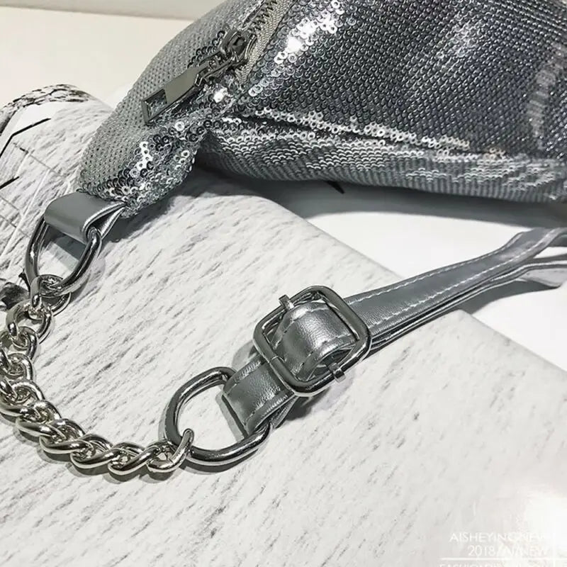 Mermaid Sequins Glitter Waist Bag Chest Pack Hip Purse in 4 Colors