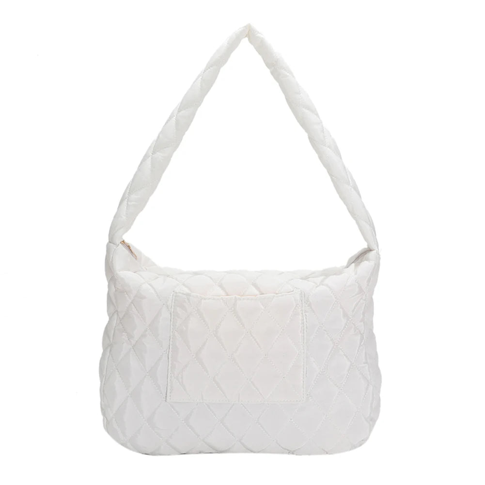 Women Rhombic Lattice Crossbody Bag Large Capacity Solid Shopping Travel