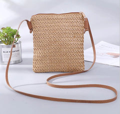 Women Straw Bag Rattan Tote Crossbody Handbag Boho Beach Summer