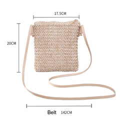 Women Straw Bag Rattan Tote Crossbody Handbag Boho Beach Summer