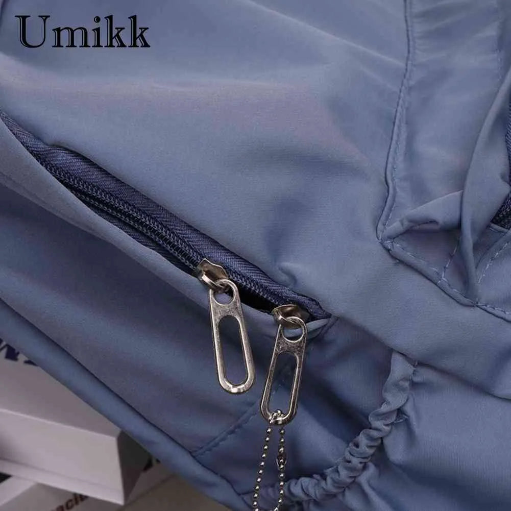 Large Capacity Solid Zipper School Backpack Women Nylon Knapsack