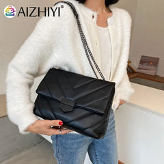 Women Lattice Pattern Handbag Chain Purse Casual Messenger Bag Totes