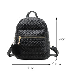 Women Lattice Pattern PU Rucksack Small Handbag