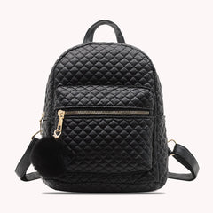 Women Lattice Pattern PU Rucksack Small Handbag