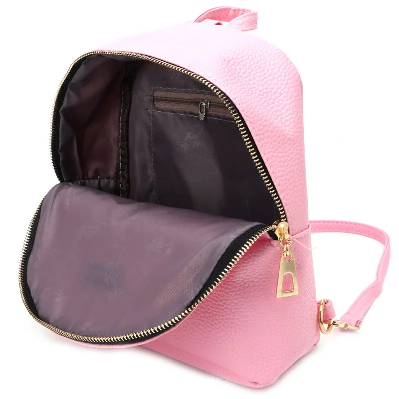 Mini Leather Backpack Handbag School Shoulder Bag