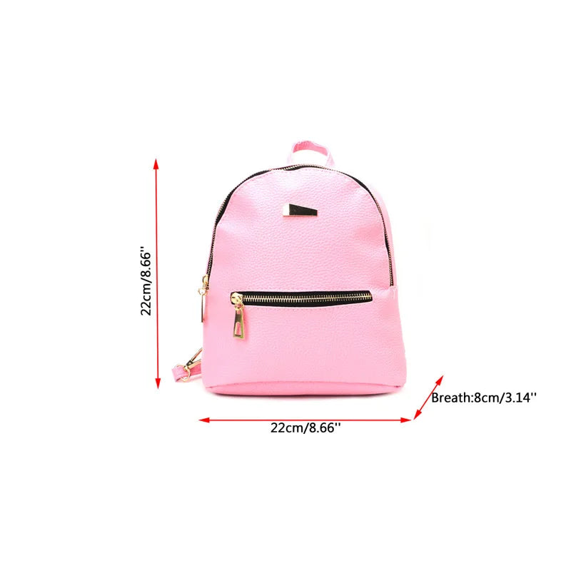 Mini Leather Backpack Handbag School Shoulder Bag