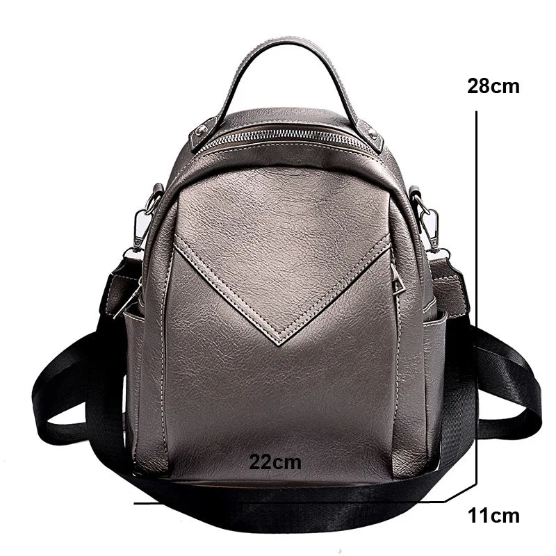 Women Leather Backpack Small PU School Bag Backpack for Teenager Girls Rucksack