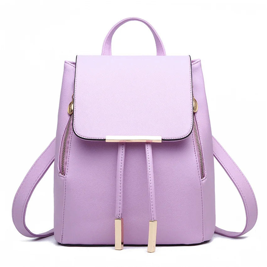 Women Leather Backpack Schoolbags For Teenager Girls Mochila Rugzak Sac A Dos