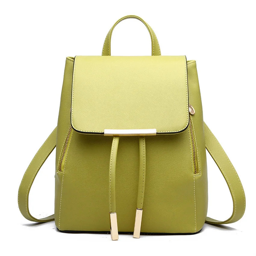 Women Leather Backpack Schoolbags For Teenager Girls Mochila Rugzak Sac A Dos