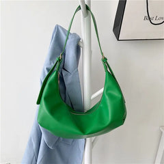Green Leather Shoulder Bag Vintage Handbag Crossbody Hobo Sac
