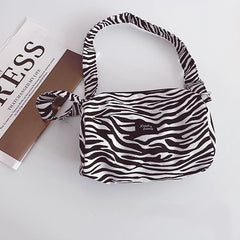 Leopard Print Shoulder Bucket Bag Women Canvas Tote Small Purse