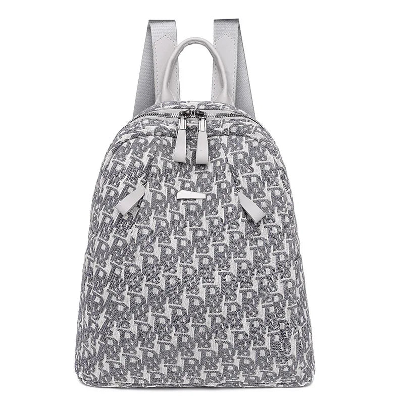 Women Letter Backpack Oxford Canvas Bag Casual Ladies Travel Small Bag
