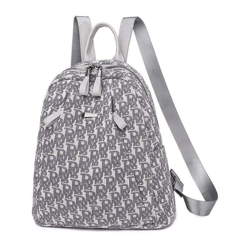 Women Letter Backpack Oxford Canvas Bag Casual Ladies Travel Small Bag