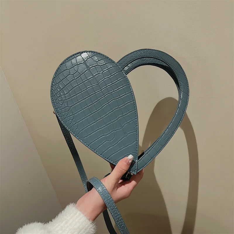 Vintage Heart Shape Shoulder Messenger Bag Crossbody PU Leather