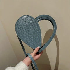 Vintage Heart Shape Shoulder Messenger Bag Crossbody PU Leather