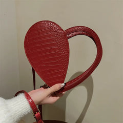 Vintage Heart Shape Shoulder Messenger Bag Crossbody PU Leather