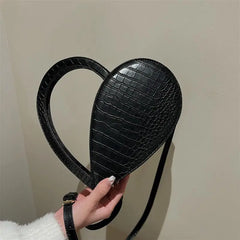 Vintage Heart Shape Shoulder Messenger Bag Crossbody PU Leather