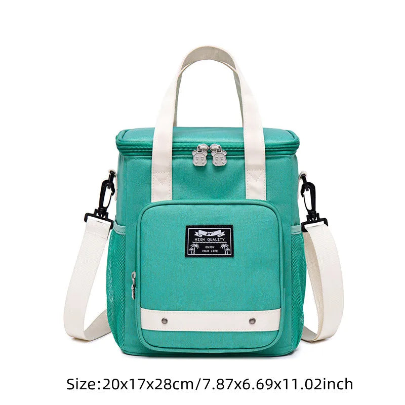 Women Lunch Bag Handbag Large Capacity Waterproof Bring Meal Cooler Pouch