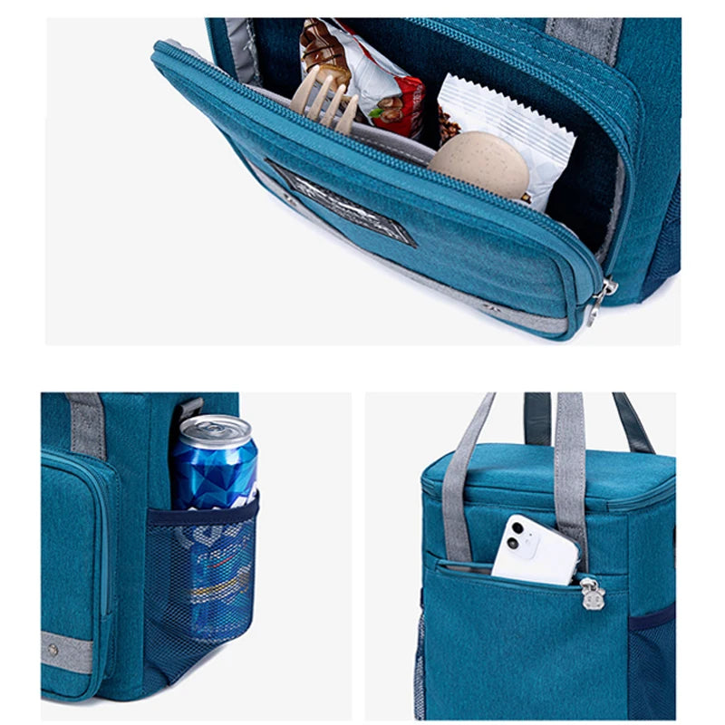 Women Lunch Bag Handbag Large Capacity Waterproof Bring Meal Cooler Pouch
