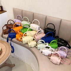 Women Mini Pu Leather Handbags Tote Shoulder Bag Winter