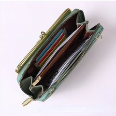 Women Leather Shoulder Bag Large Capacity Multifunction Phone Purse Messenger Wa