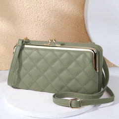 Women Leather Shoulder Bag Large Capacity Multifunction Phone Purse